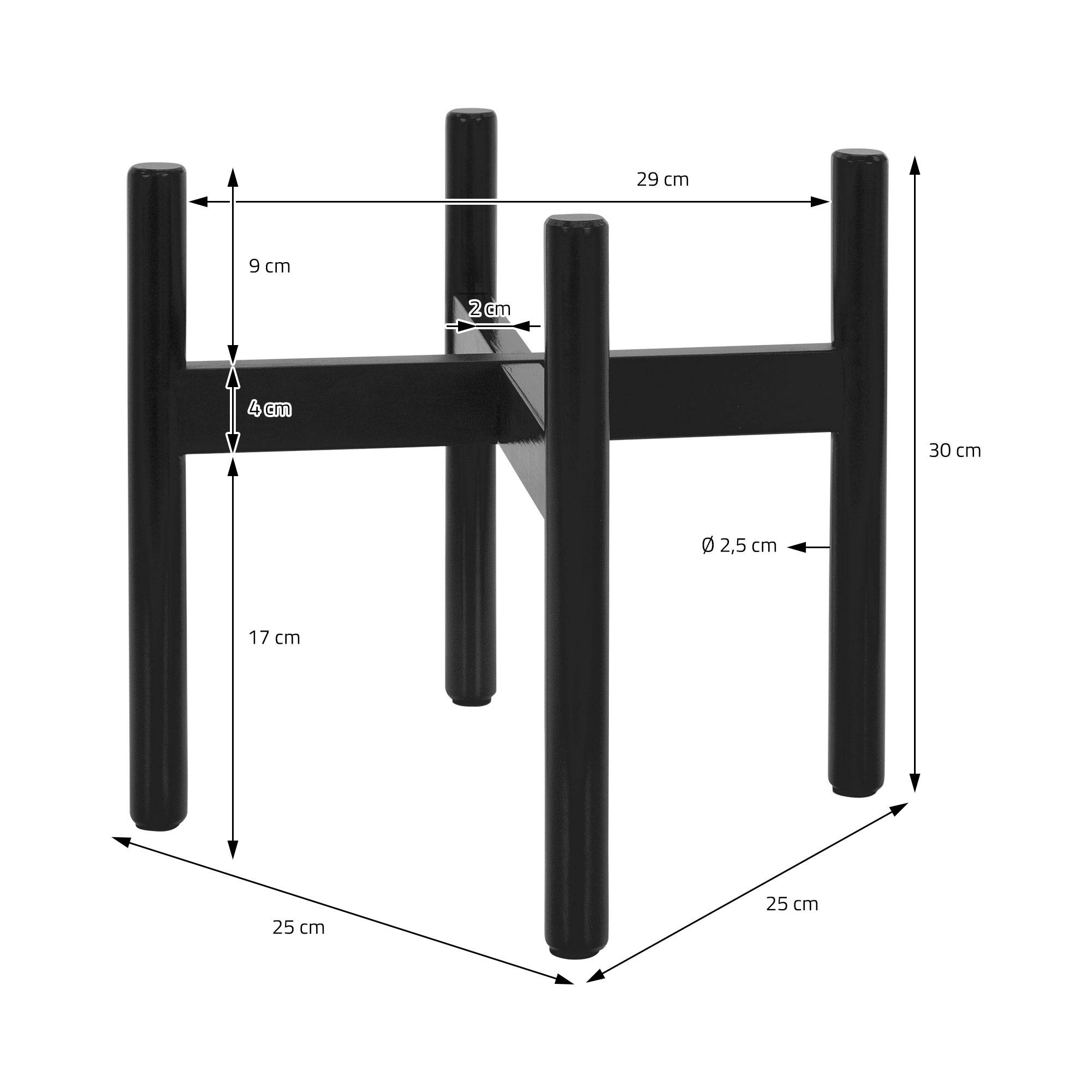 Ml-Design - 3x Support de plantes/fleurs en métal noir porte-fleurs taille réglable 29x30 cm - Image 5