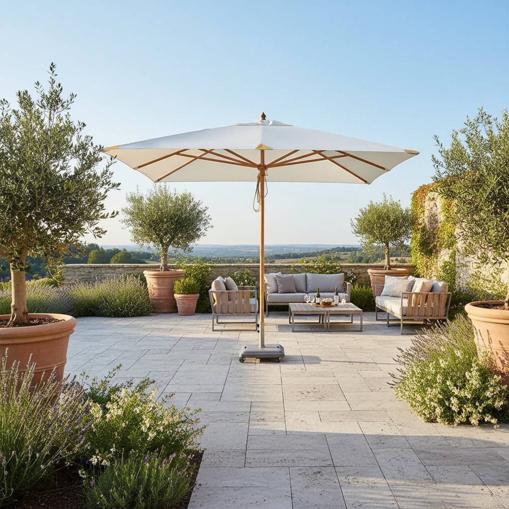 Gecko Jardin - Parasol droit écru 3x3 m Pegasia - Gecko Jardin - Image 8