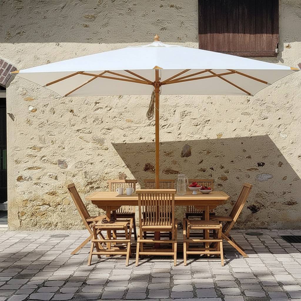 Gecko Jardin - Parasol droit écru 3x3 m Pegasia - Gecko Jardin - Image 4