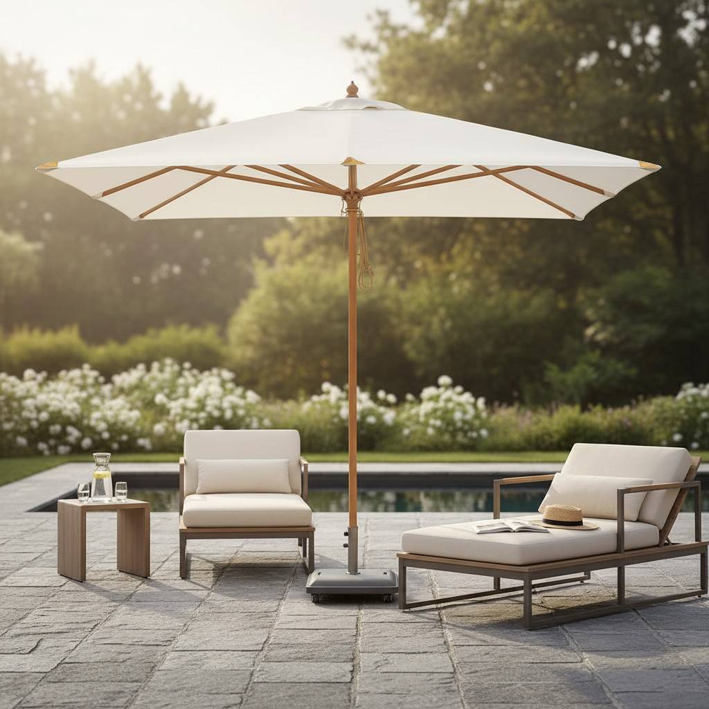 Gecko Jardin - Parasol droit écru 3x3 m Pegasia - Gecko Jardin - Image 7