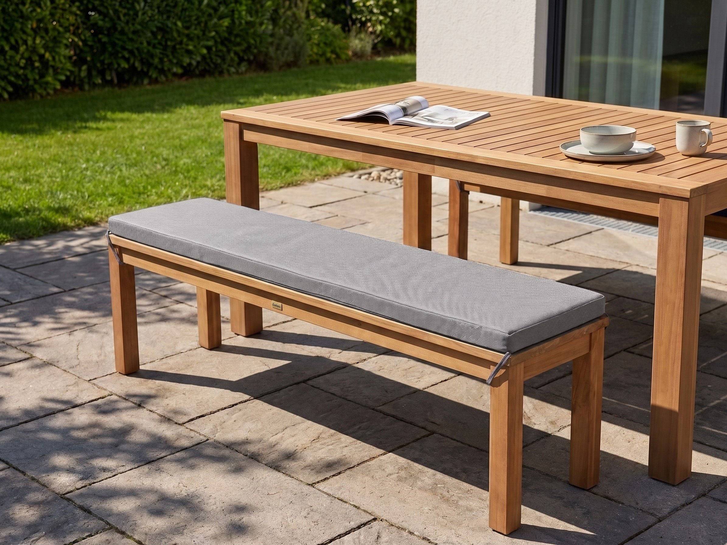 Beliani - Banc, 3 Personnes Bois d'eucalyptus Gris MONSANO - 170x35x45- Beliani - Image 1