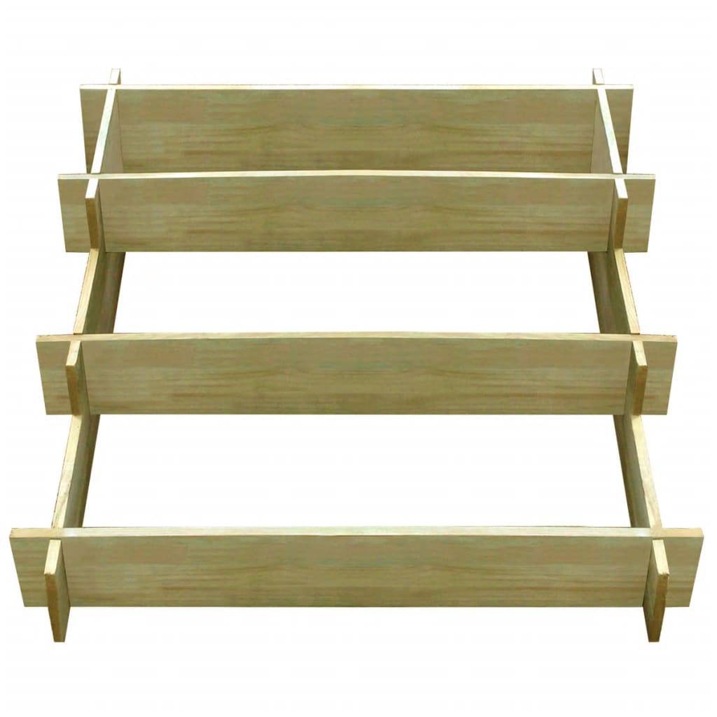 Helloshop26 - Jardinière à 3 niveau x 90 x 90 x 35 cm jardin plantes fleurs bois imprégné - Image 2