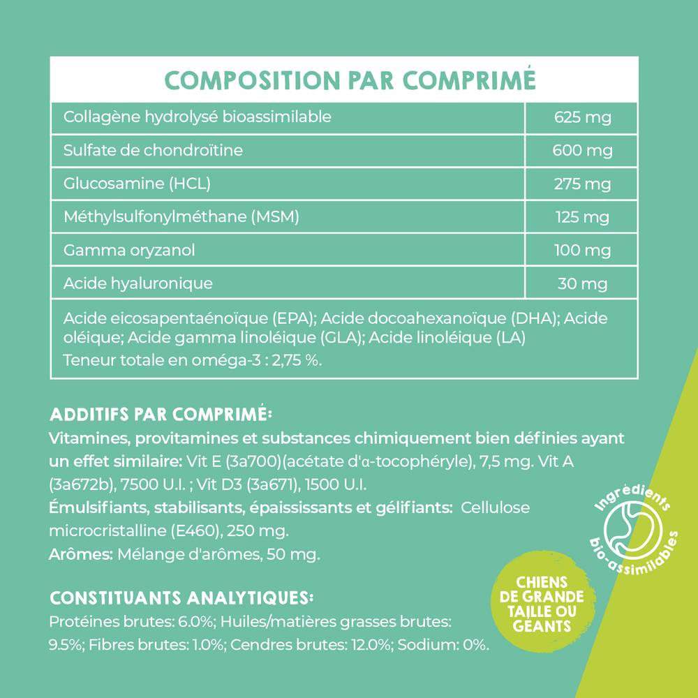 Complément Anti Arthrose pour Chien de Moyenne et Grand Taille - 120 Comprimés - MAIKAI - Image 6
