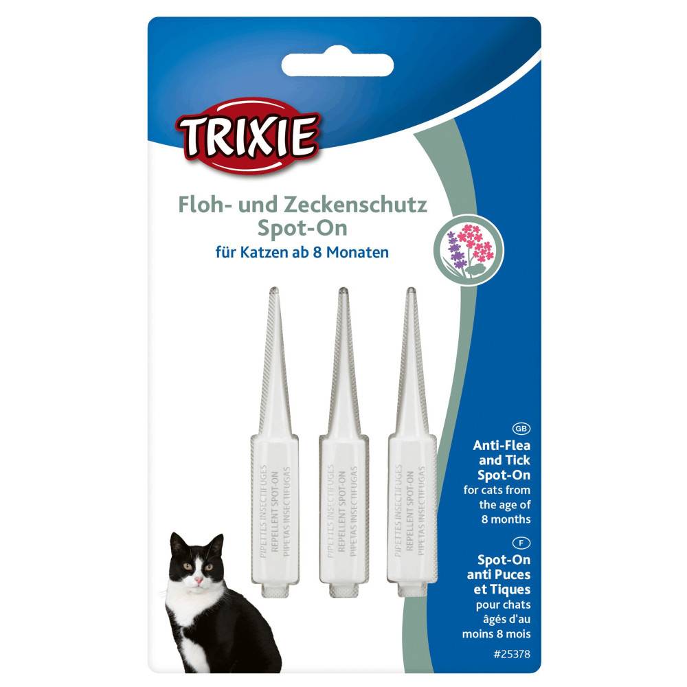 Pipettes anti-tiques et puces, Spot-On pour chat + de 8 mois - Image 1