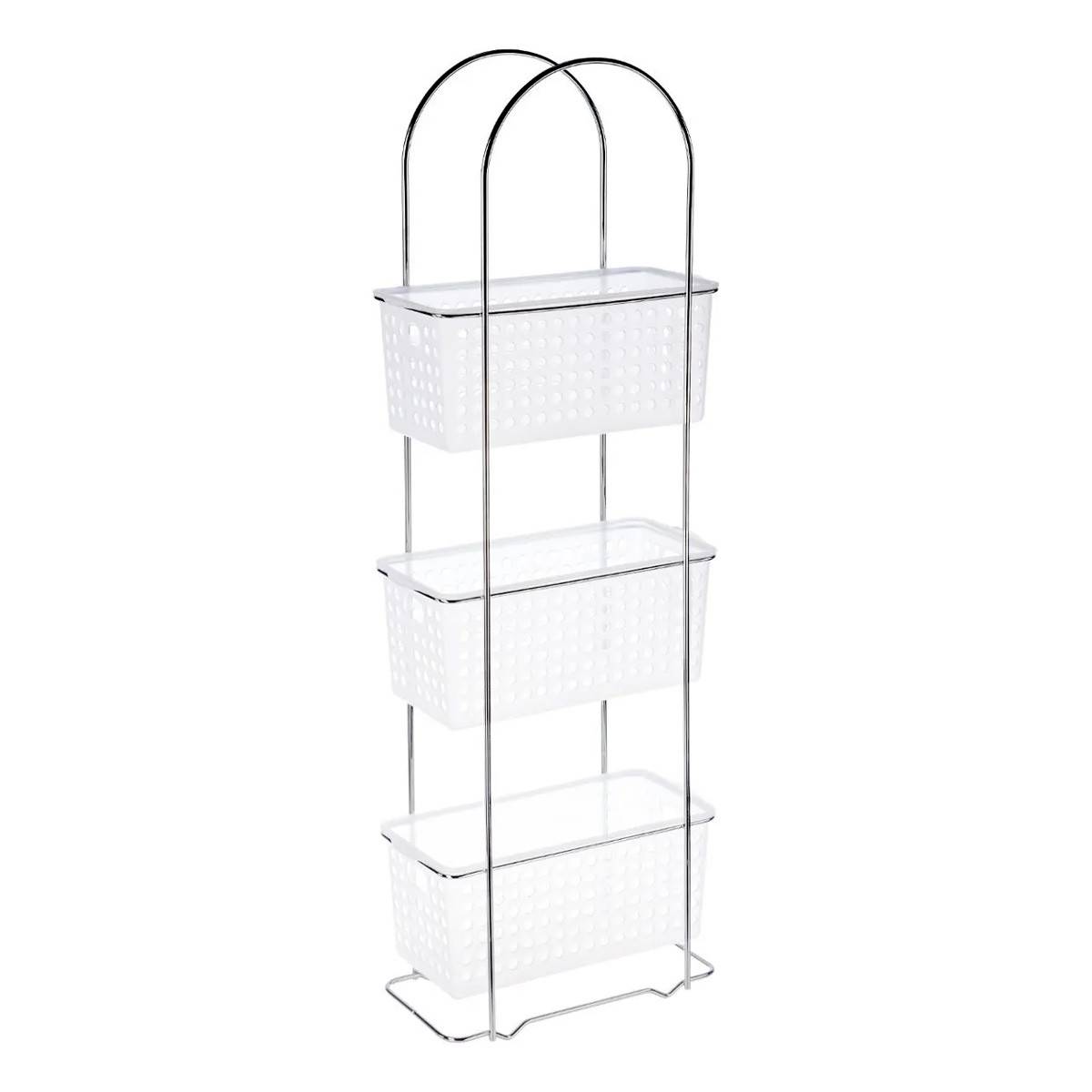 Étagère en Métal "3 Paniers" 84cm Argent - Image 1