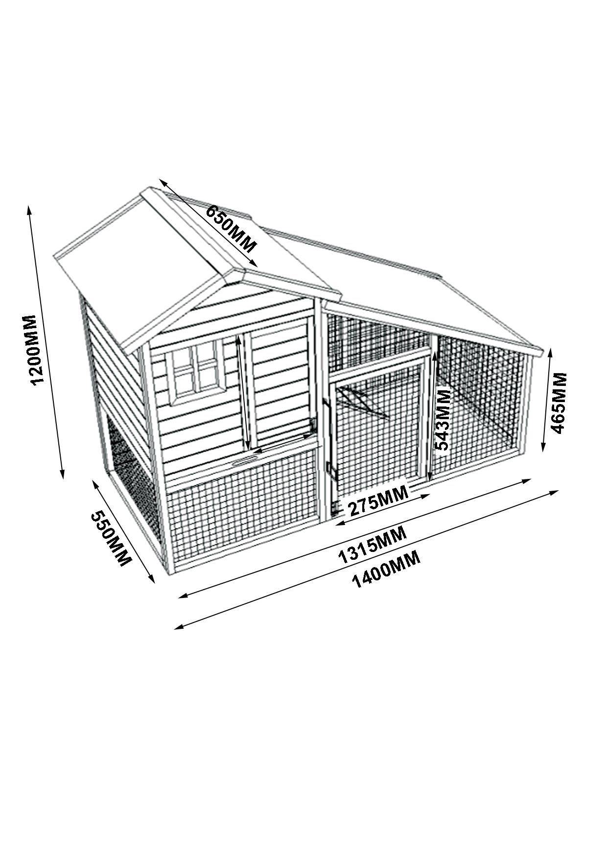 Cage Clapier Enclos lapin petits animaux 140 x 120 x 55 cm Modele : 032 Ferme - Image 8