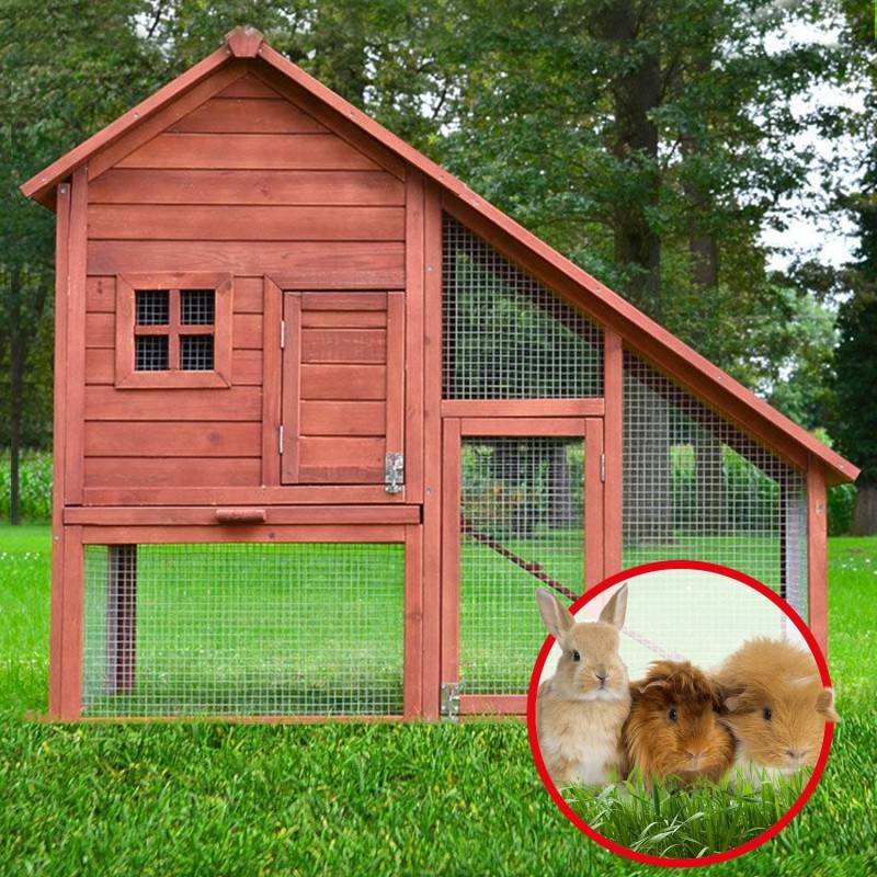 Cage Clapier Enclos lapin petits animaux 140 x 120 x 55 cm Modele : 032 Ferme - Image 2