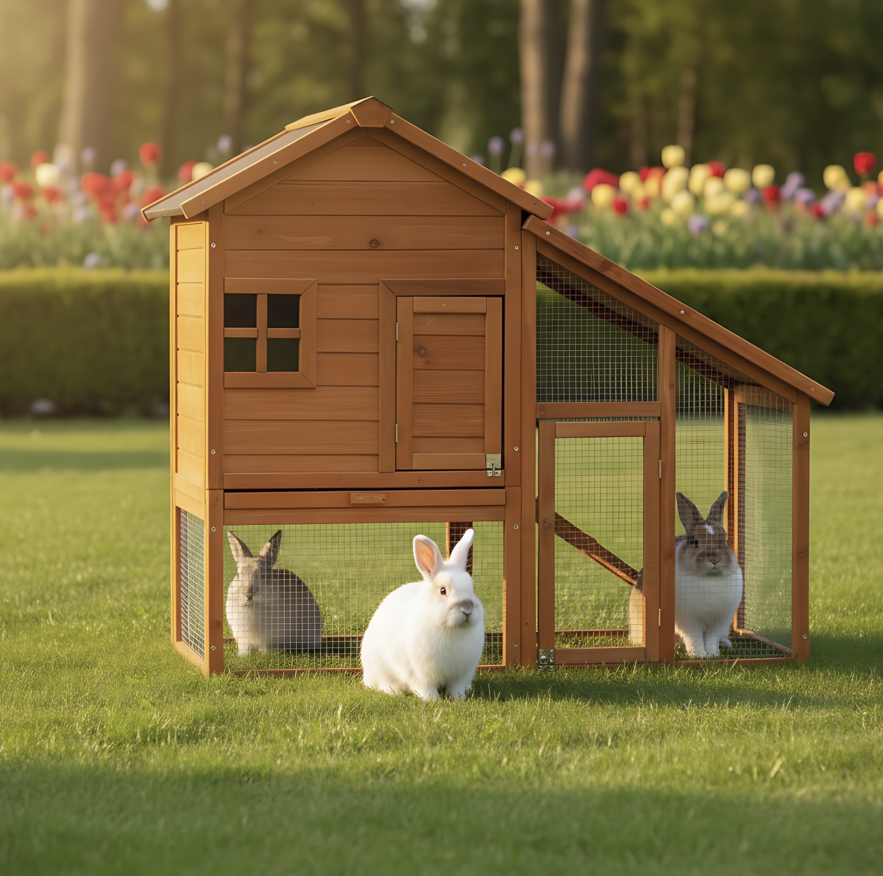 Cage Clapier Enclos lapin petits animaux 140 x 120 x 55 cm Modele : 032 Ferme - Image 6