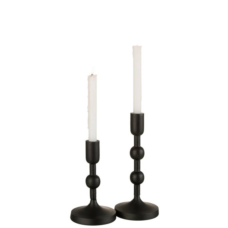 J-Line - Chandelier 1 bougie en aluminium noir 12x29cm - J-Line - Image 4