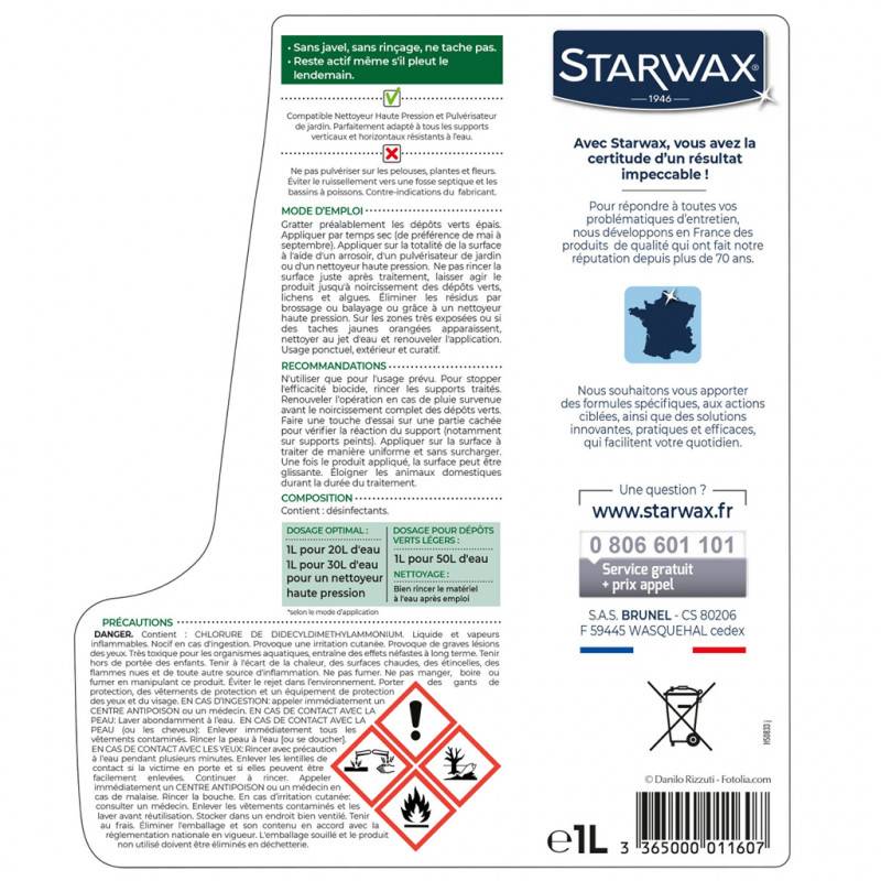Starwax - Destructeur de dépôts verts concentré à diluer - grandes surfaces 1L STARWAX - Image 2