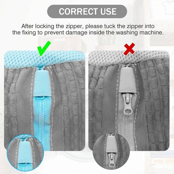 0 - Sac lavage chaussures -360° Protection machine à laver - Microfibre/Nylon - Gris - Image 6