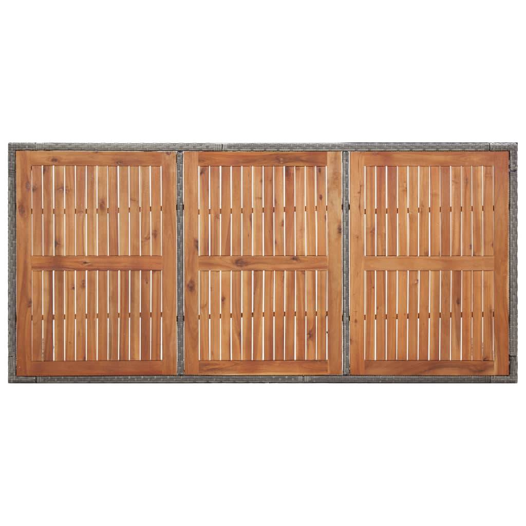 Vidaxl - Table de jardin Gris 190x90x75cm Résine tressée et acacia vidaXL 46108 - Image 5