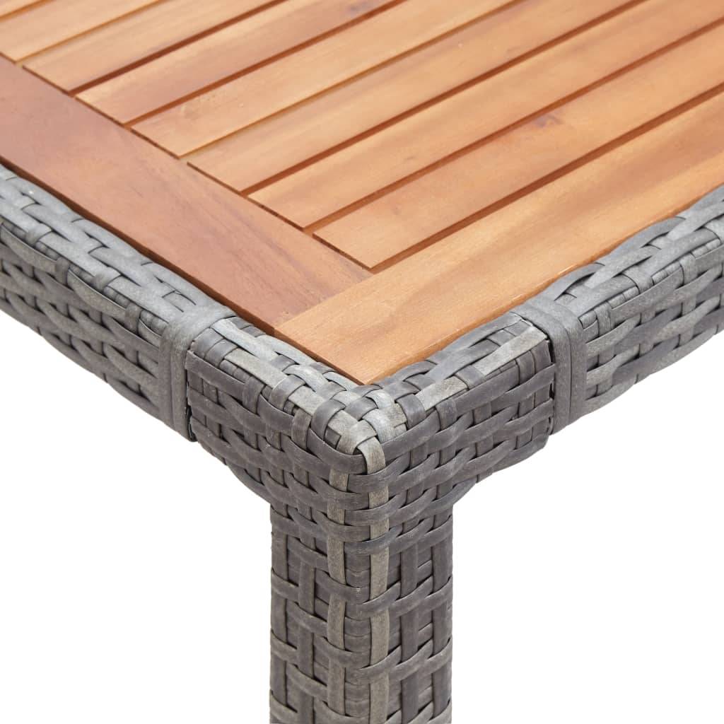 Vidaxl - Table de jardin Gris 190x90x75cm Résine tressée et acacia vidaXL 46108 - Image 4