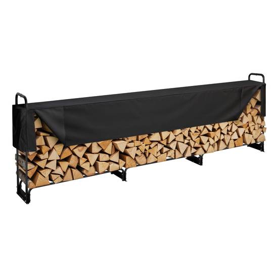 VEVOR Range-Bûches Extérieur 386x36x117 cm, Abri Bois avec Couverture Imperméable 600D Oxford. - Image 1