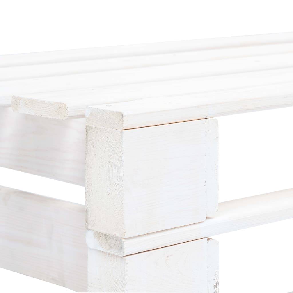 PANGIVO - Banc de jardin bois blanc 110 x 65 x 55 cm - PANGIVO - Image 3