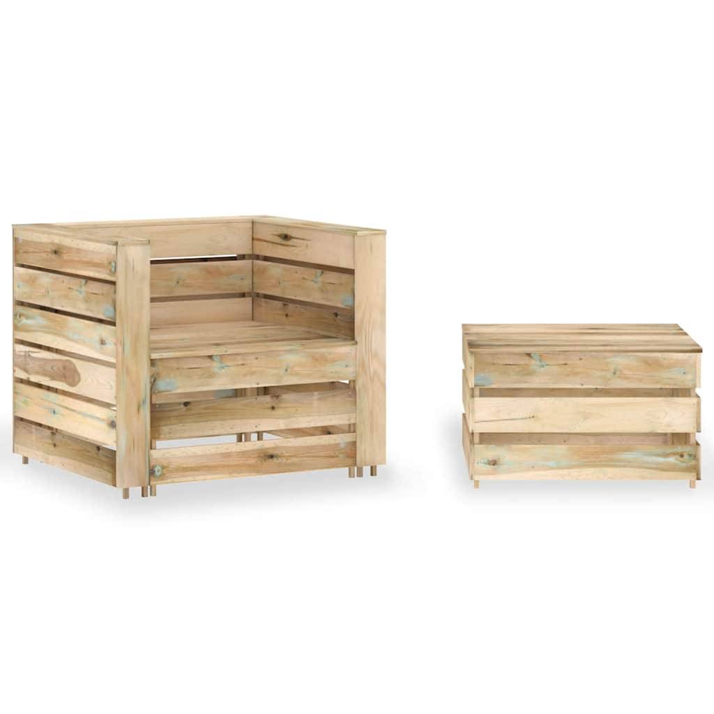 ComfortXL - Salon de jardin palette 2 pièces Bois de Pin Traité Fauteuil et Table pour Jardin Brun – ComfortXL Outdoor Living