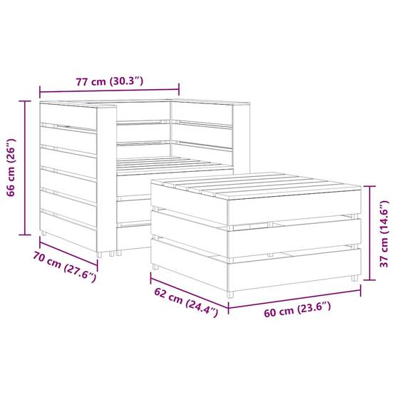 ComfortXL - Salon de jardin palette 2 pièces Bois de Pin Traité Fauteuil et Table pour Jardin Brun – ComfortXL Outdoor Living - Image 7