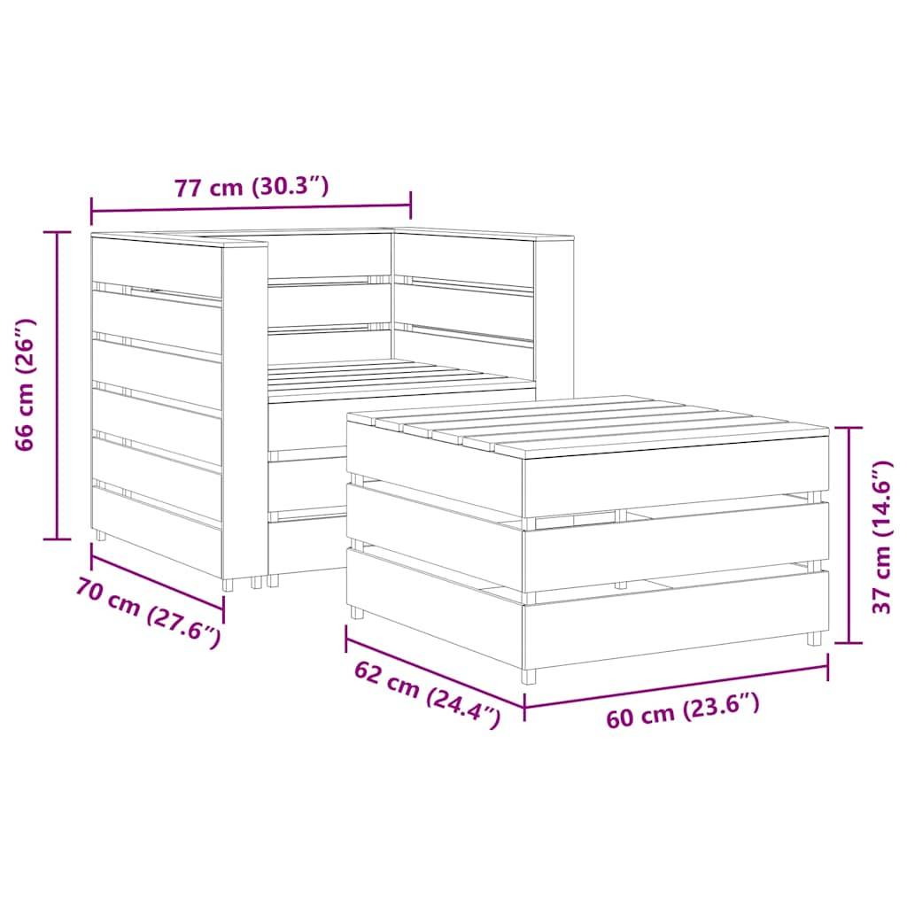 ComfortXL - Salon de jardin palette 2 pièces Bois de Pin Traité Fauteuil et Table pour Jardin Brun – ComfortXL Outdoor Living - Image 7