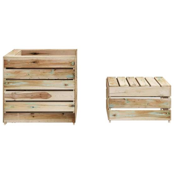 ComfortXL - Salon de jardin palette 2 pièces Bois de Pin Traité Fauteuil et Table pour Jardin Brun – ComfortXL Outdoor Living - Image 4