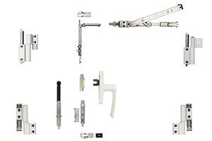 Kit oscillo-battant Galicube 2 V FAPIM à crémone Gea - compas moyen 562 à 1200 mm - blanc 9010 - 1331GF-32