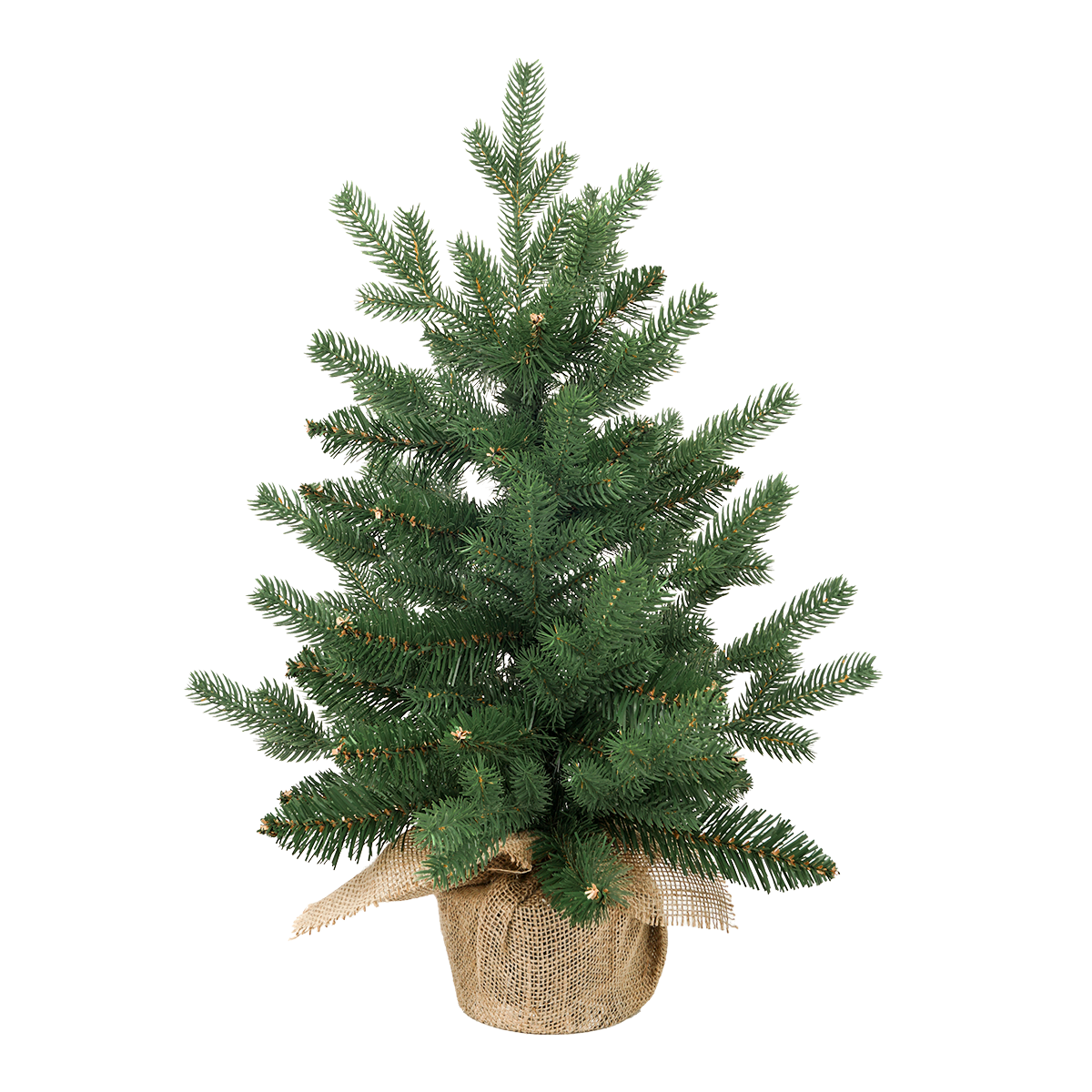 Petit sapin de Noël artificiel de table 60 cm avec pot en jute - Épicéa commun - Little Grove - Image 1