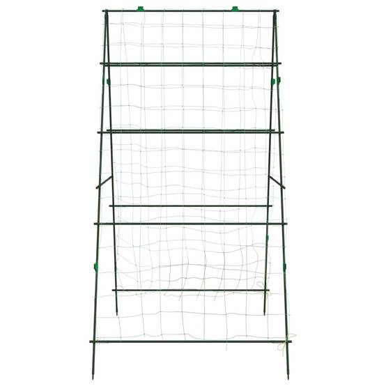 Treillis Potager Acier Forme A Grand Support avec Filet pour Tomates et Concombres Vert – ComfortXL Outdoor Living - Image 5