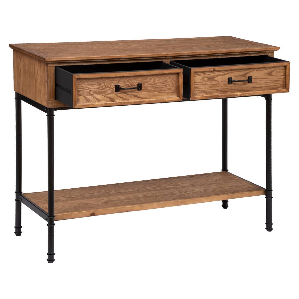 Atmosphera - Console 2 tiroirs "Danik" bois L110cm - Atmosphera Créateur d'intérieur - Image 3