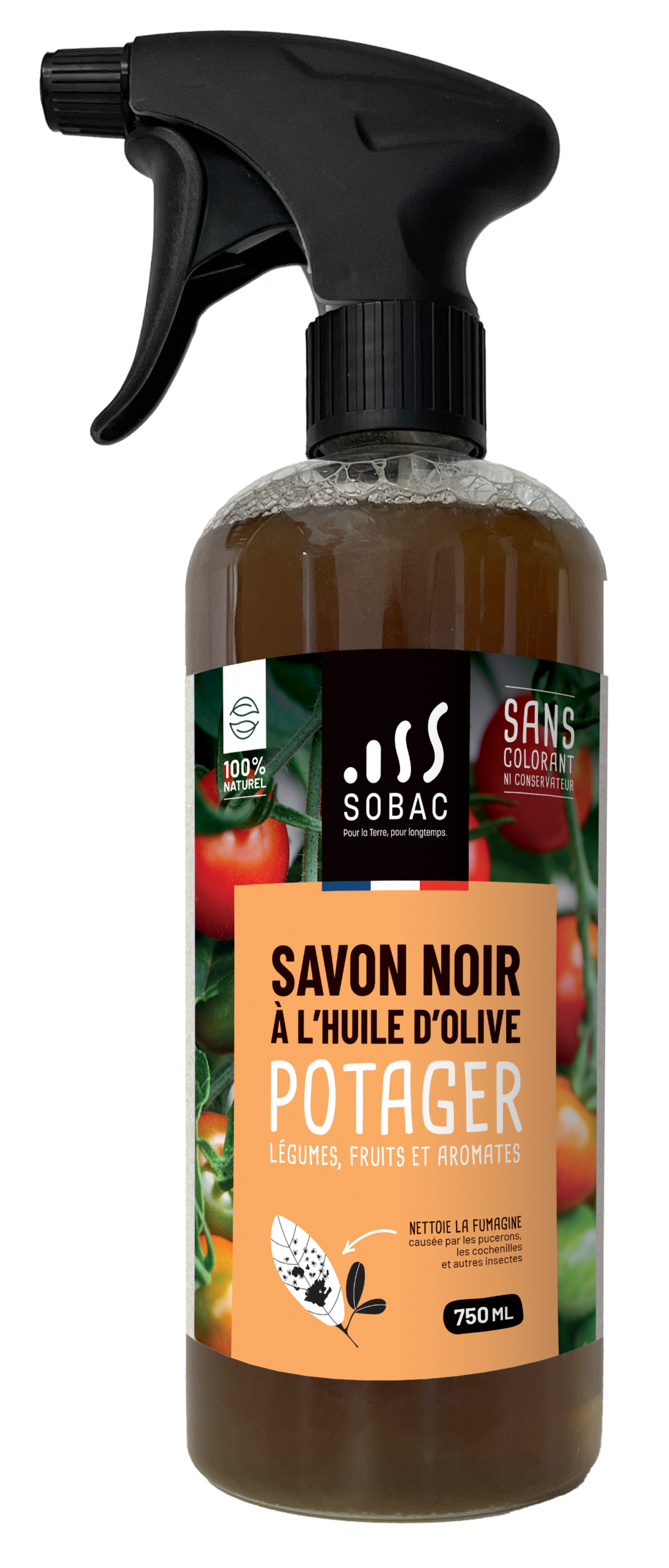 Savon Noir en Spray 750 ml pour potager - SOBAC - Gamm vert