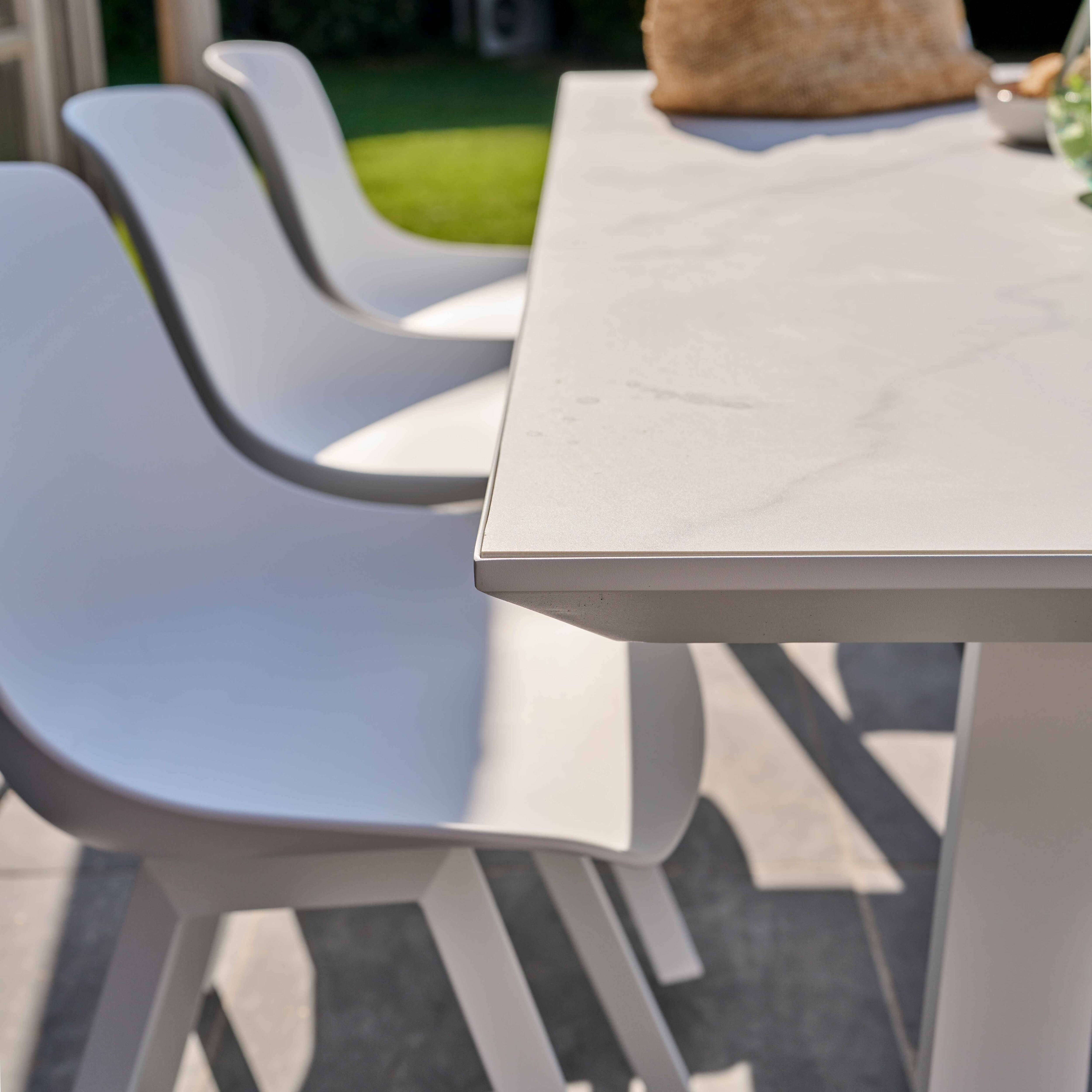 Oviala - Table de terrasse rectangulaire marbre blanc Samoa - Oviala - Image 5