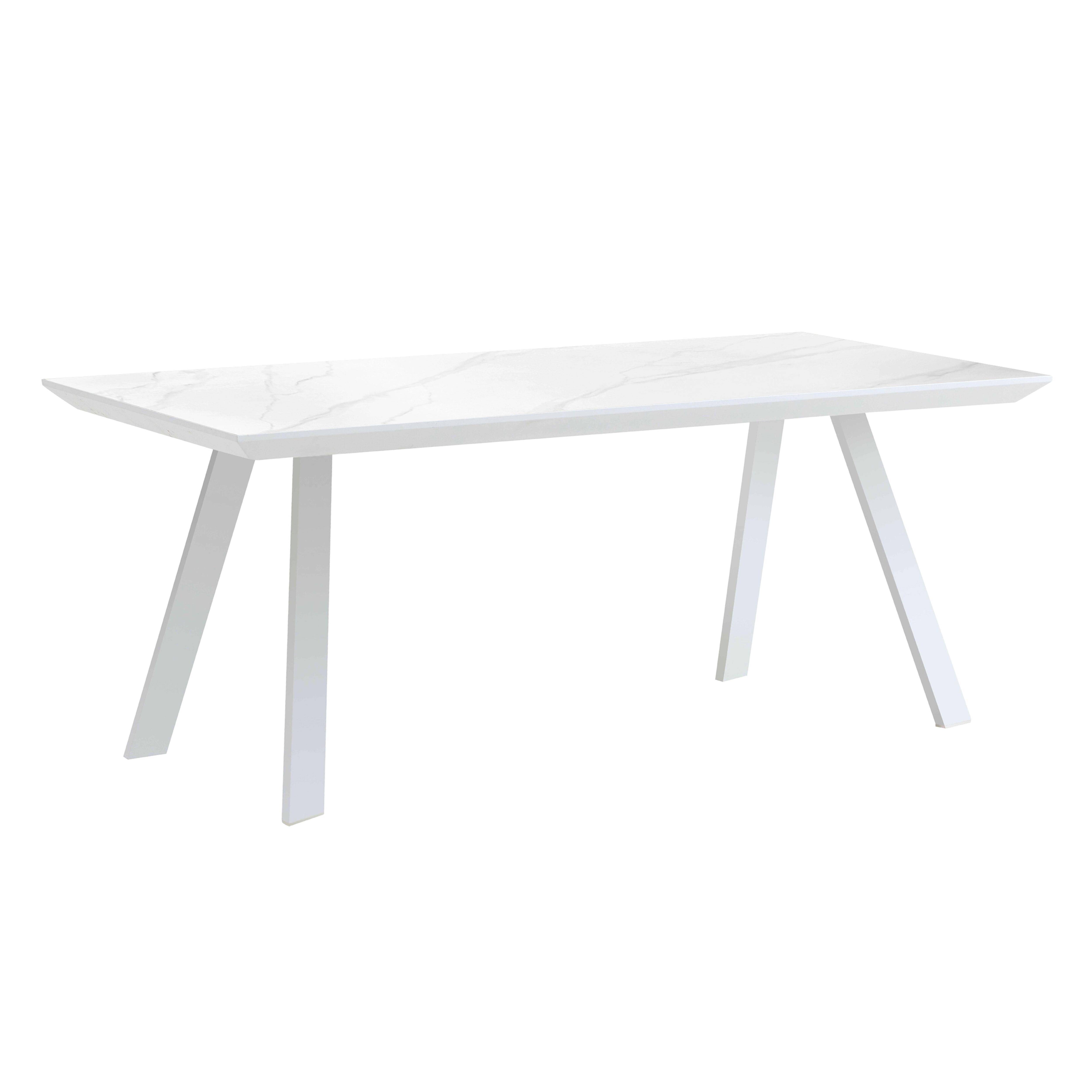 Oviala - Table de terrasse rectangulaire marbre blanc Samoa - Oviala - Image 1
