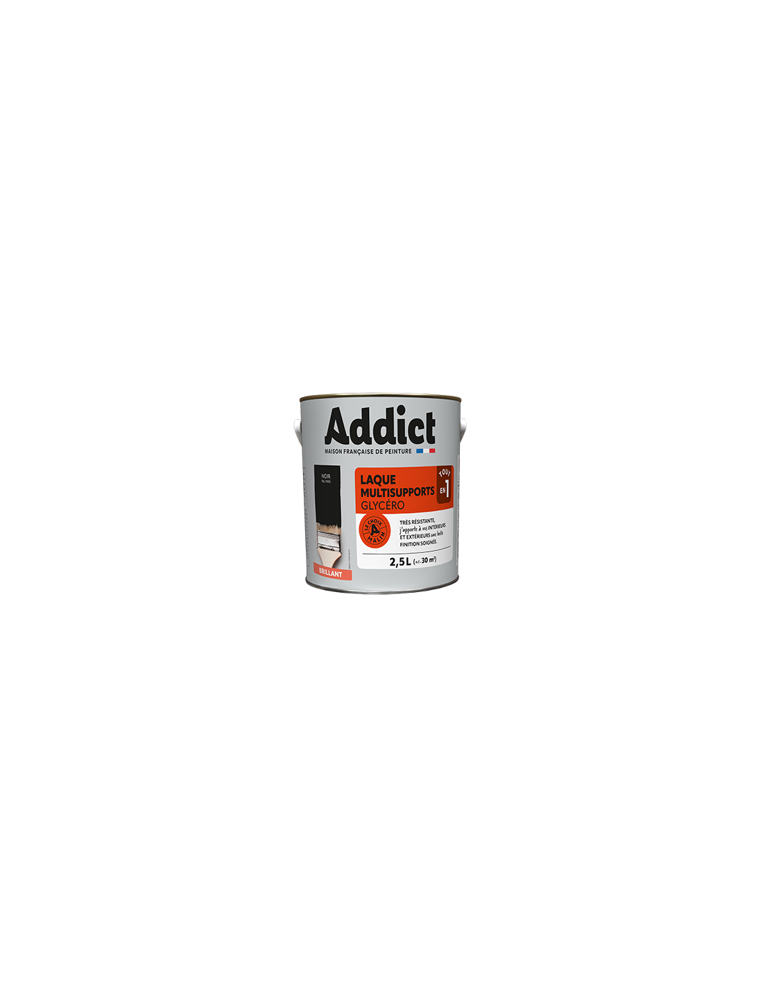 Peinture Laque Glycéro Brillant 2.5 Litres Noir - Addict - Image 1
