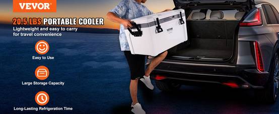 VEVOR Glacière portable 49,2 L, plastique PP, isolation mousse. Randonnée. - Image 9