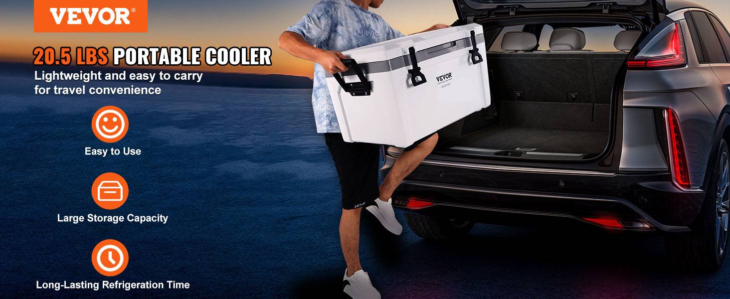 VEVOR Glacière portable 49,2 L, plastique PP, isolation mousse. Randonnée. - Image 9