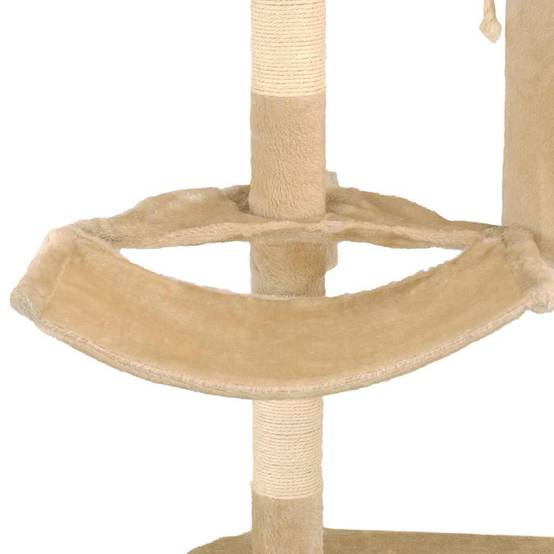 Arbre à chat mural bois et sisal beige 60 x 30 x 194 cm - PANGIVO - Image 8