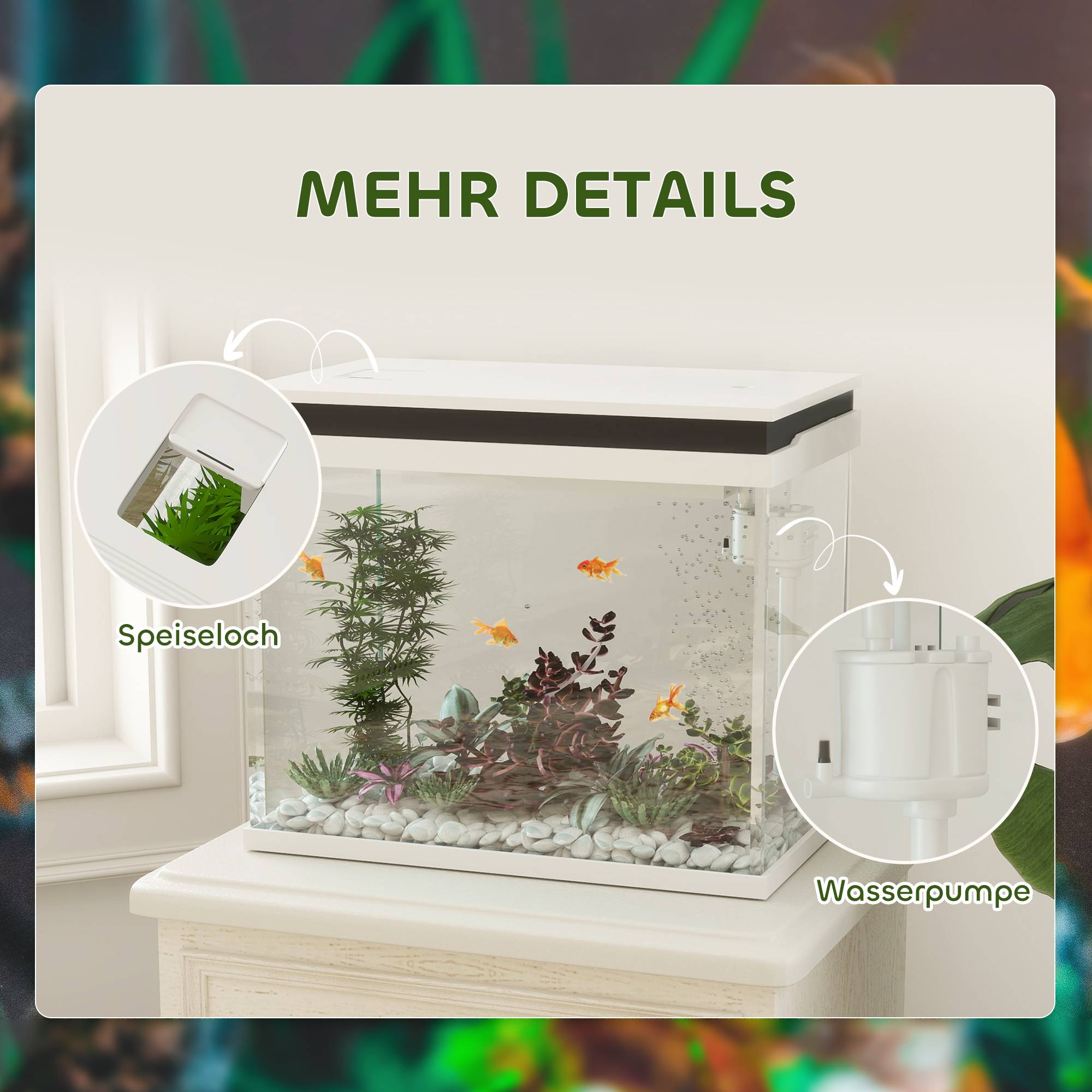 ComfortXL - Aquarium 41 L verre blanc 48 x 30 x 41 cm avec filtration pompe à eau et éclairage LED pour poissons - Image 7