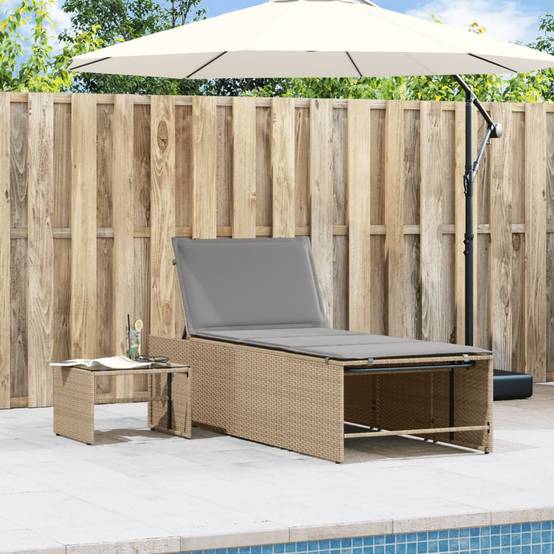 Kit 2 Lits de Jardin et Table Résine Tressée Beige Terrasse – ComfortXL Outdoor Living - Image 3