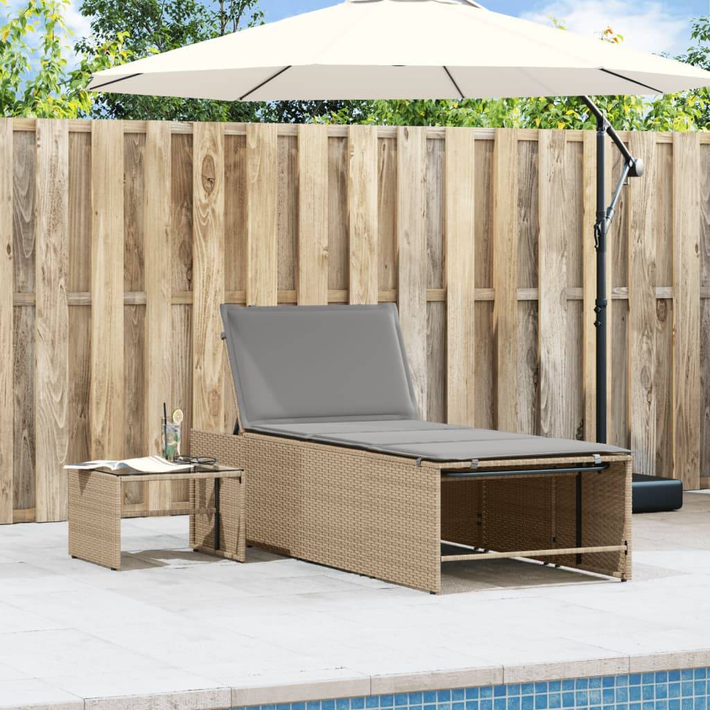 Kit 2 Lits de Jardin et Table Résine Tressée Beige Terrasse – ComfortXL Outdoor Living - Image 3