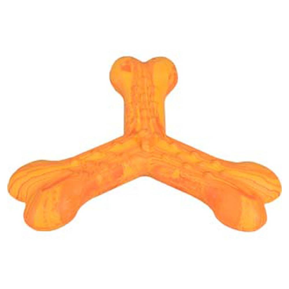 Flamingo - Flamingo - Jouet pour chien Saveo 15.5 cm os triple parfum poulet caoutchouc - Image 1