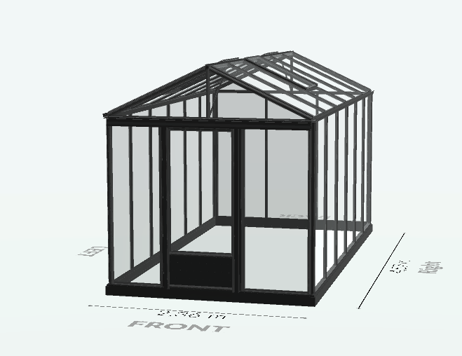 Serre en verre trempé - Euro Maxi - Laquée - 10m² - Noir fonce - L'atelier des serres - Image 6
