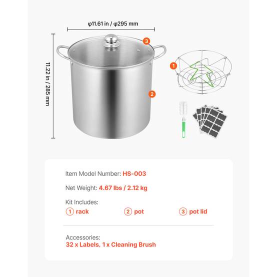 Vevor - Kit de démarrage pour mise en conserve marmite à conserves avec grille VEVOR - Image 6
