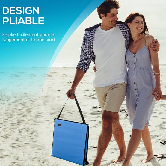 Lot 2 tapis de plage acier extérieur dossier inclinable sangle transport bleu - ComfortXL Outdoor Living - Image 8