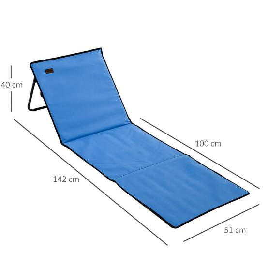 Lot 2 tapis de plage acier extérieur dossier inclinable sangle transport bleu - ComfortXL Outdoor Living - Image 5
