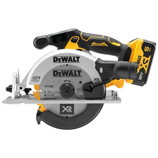 Scie circulaire 165 mm XR 18V DEWALT + 2 batteries 5Ah + coffret Tstak - DCS565P2-QW - Image 4