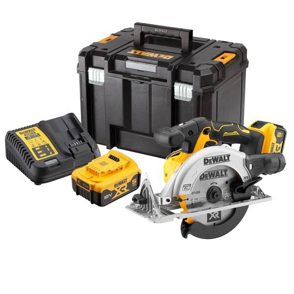 Scie circulaire 165 mm XR 18V DEWALT + 2 batteries 5Ah + coffret Tstak - DCS565P2-QW - Image 3
