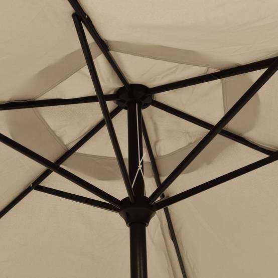 Parasol acier et polyester taupe 300 x 300 x 225 cm - PANGIVO - Image 6