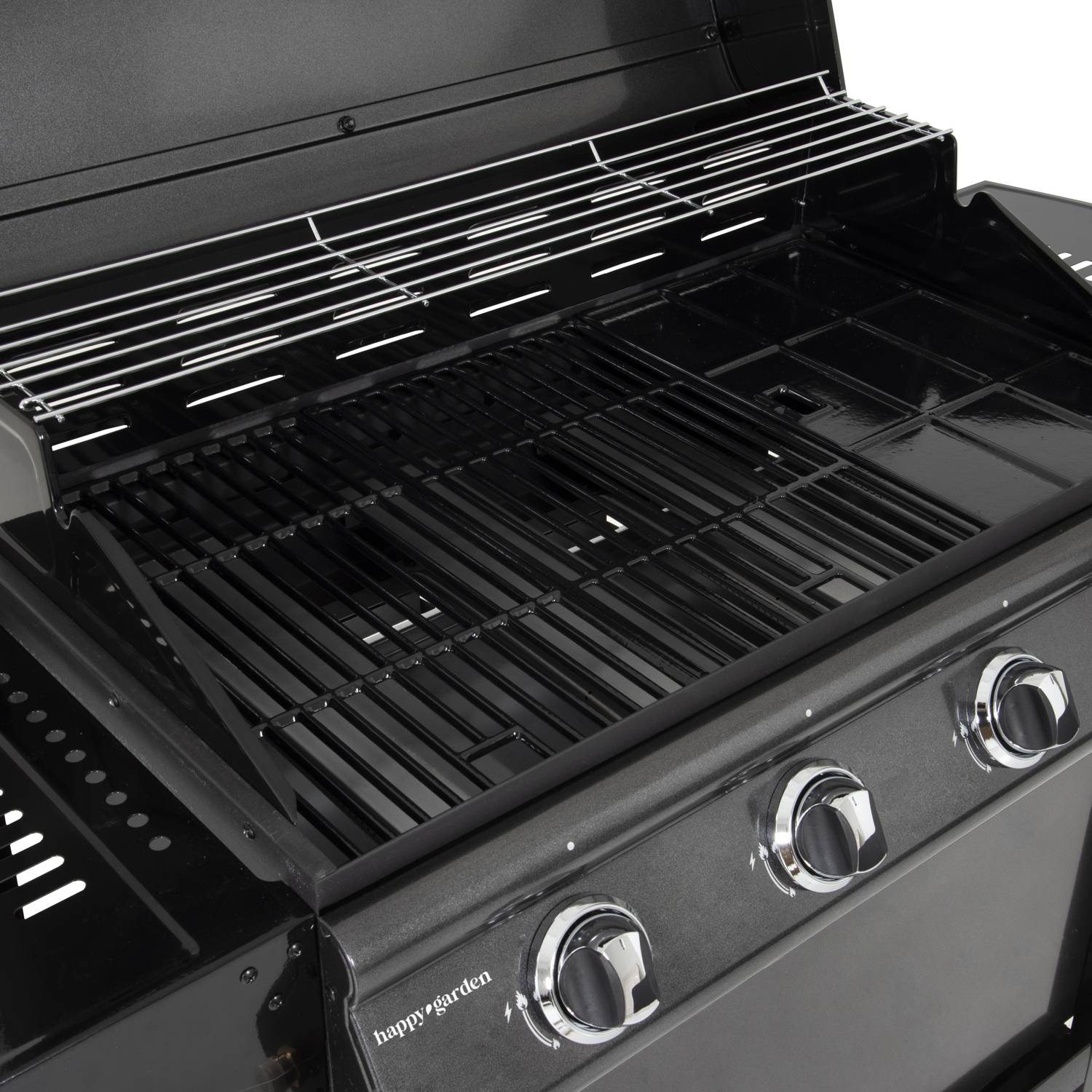 Barbecue au gaz RENO - 4 brûleurs avec thermomètre 14kW - HAPPY GARDEN - Image 3