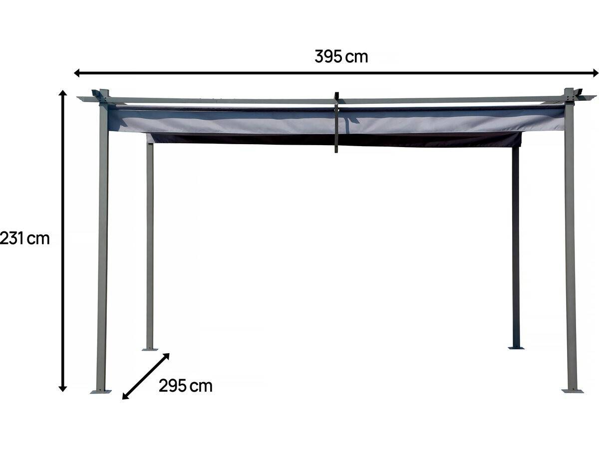 Habitat Et Jardin - Pergola En Métal Avec Toit Rétractable - 3 X 4 M - Gris -habitat Et Jardin - Image 3