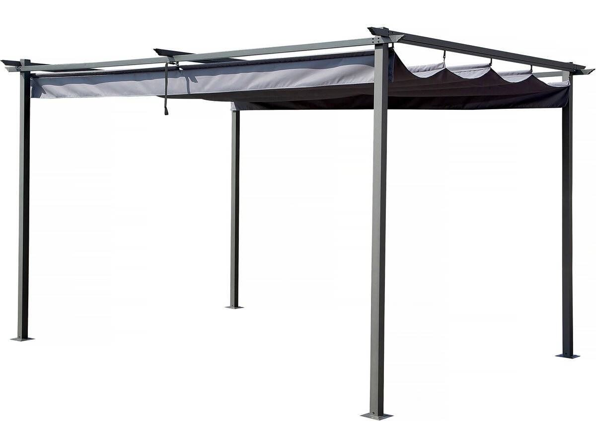 Habitat Et Jardin - Pergola En Métal Avec Toit Rétractable - 3 X 4 M - Gris -habitat Et Jardin - Image 1