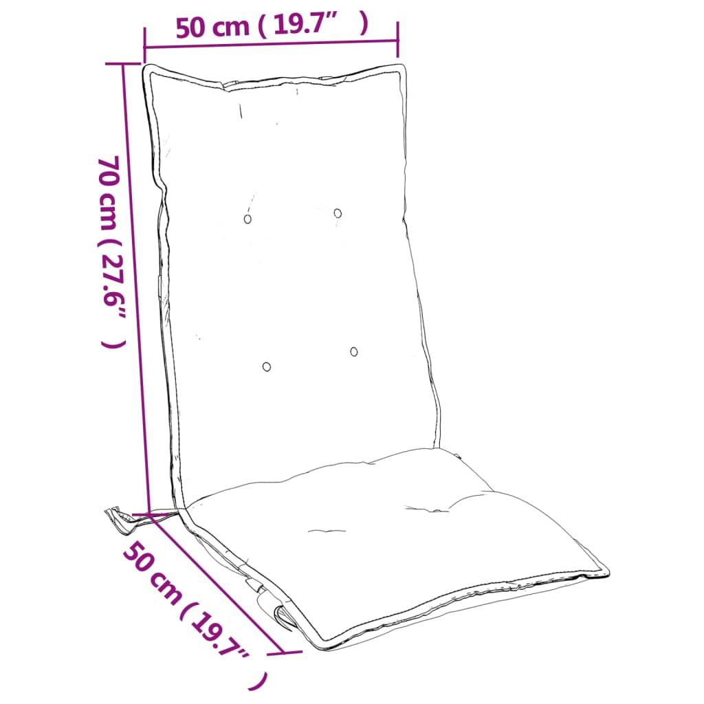 PANGIVO - Coussins de chaise à dossier haut lot de 2 tissu Oxford bleu clair 120 x 50 x 7 cm - PANGIVO - Image 10