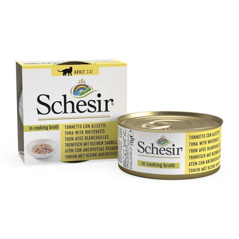Schesir - Bouillon thon/blanchailles chat (boite 70g) - SCHESIR - Image 1